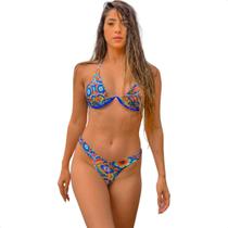 Biquíni Aro Inteiro Aviador Asa Delta Lançamento Verão Fio Dental Duplo Praia Bojo Tanga Cortininha
