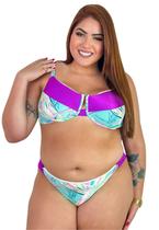 Biquíni Aro Sem Bojo Plus Size Calcinha Fio Duplo Estampado Biquíni Aro Sem Bojo Plus Size Calcinha Fio Duplo Estampado