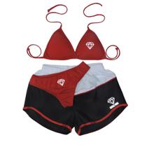 Biquíni Asa Delta, Refletivo Bojo Feminino + Short tactel Biquíni Asa Delta, Refletivo Bojo Feminino + Short tactel