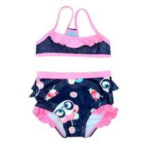 Biquíni Baby Menina Panda Shake Azul Praia Proteção Uv Puket Biquíni Baby Menina Panda Shake Azul Praia Proteção Uv Puket