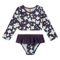 Biquíni Bebê e Infantil Cropped Proteção UV Flores Marinho Up Baby Biquíni Bebê e Infantil Cropped Proteção UV Flores Marinho Up Baby