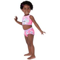 Biquíni Bebê Infantil Uni Kawaii Rosa Verão Piscina Puket Tamanho:9 A 12 Meses