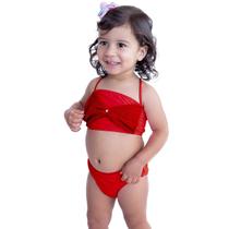 Biquíni Bebê Laço Amarração Rolotê Trançado Costas Cruzadas