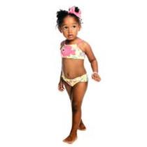Biquíni bebê peixinhos com proteção uv 50+ amarelo tamanho 1 - everly Biquíni bebê peixinhos com proteção uv 50+ amarelo tamanho 1 - everly