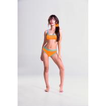 Biquíni BGR em Malha Splash com Proteção UV na cor Laranja Neon Biquíni BGR em Malha Splash com Proteção UV na cor Laranja Neon
