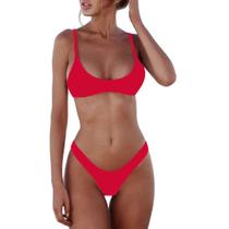 Biquíni, biquíni, tanga acolchoada feminina SherryDC, vermelha Biquíni, biquíni, tanga acolchoada feminina SherryDC, vermelha