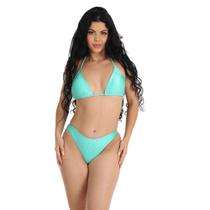 Biquiní Bojo Removível Verde Liso Fristyle Poliamida Calcinha Tanga Biquiní Bojo Removível Verde Liso Fristyle Poliamida Calcinha Tanga