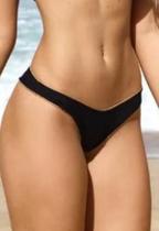 Biquíni Calcinha Camboriú - Dourado &amp Preto - Dupla-Face - Asa Delta