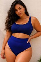 Biquíni Calcinha Praia Feminina Plus Size Cintura Alta Lateral Larga Blogueira Piscina Verão Biquíni Calcinha Praia Feminina Plus Size Cintura Alta Lateral Larga Blogueira Piscina Verão