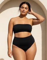 Biquíni Calcinha Praia Feminina Plus Size Cintura Alta Lateral Larga Blogueira Piscina Verão