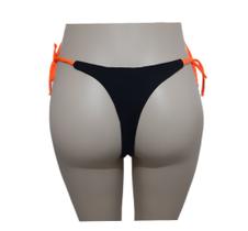 Biquíni calcinha preto com laranja avulsa fio dental duas cores Biquíni calcinha preto com laranja avulsa fio dental duas cores