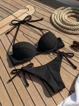 Biquíni Canelado Meia Taça Tendência Verão Moda Praia