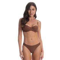 Biquini capuccino corset slim gigi inteira marrom