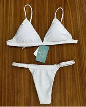 Biquini cavado casual feminino branco tam m Biquini cavado casual feminino branco tam m