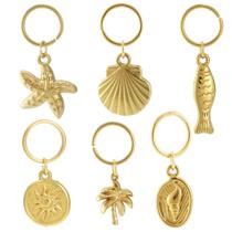 Biquíni Charm DOUBI 6 peças de aço inoxidável dourado à prova d'água Biquíni Charm DOUBI 6 peças de aço inoxidável dourado à prova d'água