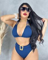 Biquini cintura alta cortininha com bojo Biquini cintura alta cortininha com bojo