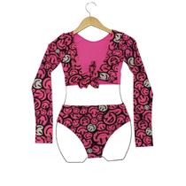 Biquini cintura alta cropped manga longa teen siri 39340