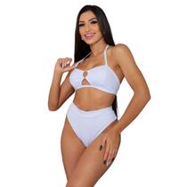 Biquíni Cintura Alta Liso Preto Hotpant Bikini Feminino Moda Praia Biquíni Cintura Alta Liso Preto Hotpant Bikini Feminino Moda Praia