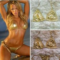 Biquíni Cirré Carnaval Reveillon Dourado Sexy - Ellen Moda