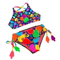 Biquíni Colorido Tropicaju Teen Moda Praia Siri Kids 38650