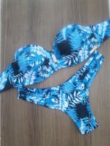 Biquini com alça removível calcinha fio duplo