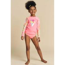 Biquini com Blusa de Proteção UV50+ Infanrtil Kukiê cor Rosa Neon Biquini com Blusa de Proteção UV50+ Infanrtil Kukiê cor Rosa Neon
