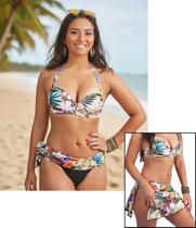 Biquíni com bojo aro e Saia fixa P AO GG COR:PalhaTAMANHO:M Biquíni com bojo aro e Saia fixa P AO GG COR:PalhaTAMANHO:M