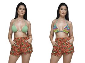 Biquíni com Bojo Cortinão Parte de Cima kit com 02 peças