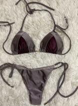 Biquiní com Bojo Cortininha Calcinha de Amarrar Levanta Bumbum