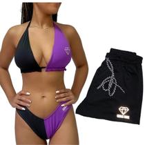 Biquíni Com Bojo Cortininha + Short Gringas Model Biquíni Com Bojo Cortininha + Short Gringas Model