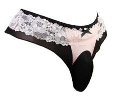 Biquíni com fio dental Pouch Panties aishani VC Lace Thong para homens