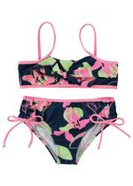 Biquíni com Proteção UV Infantil Feminino Verão Praia Férias Azul Floral - Malwee Biquíni com Proteção UV Infantil Feminino Verão Praia Férias Azul Floral - Malwee