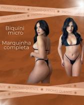 Biquíni completo fio dental marquinha top fita bronze aí ki delícia o verão