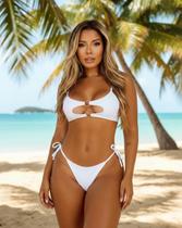 Biquini conjunto amarrar argola detahe busto luxo moda