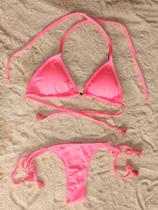 Biquini Conjunto com Calcinha Fio Dental de Amarrar com Ponteiras e Top Cortininha com Ponteiras , metal entre bustos e Biquini Conjunto com Calcinha Fio Dental de Amarrar com Ponteiras e Top Cortininha com Ponteiras , metal entre bustos e