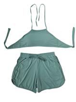 Biquíni conjunto com top frente única e short liso