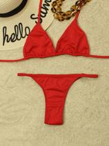 Biquini Conjunto Tanga Fio Dental Marquinha de fita e Top cortininha confeccionado em micro fibra de Poliester Biquini Conjunto Tanga Fio Dental Marquinha de fita e Top cortininha confeccionado em micro fibra de Poliester