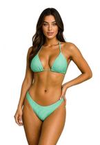 Biquiní Cortininha Asa Delta fio Medio larga Na laterais