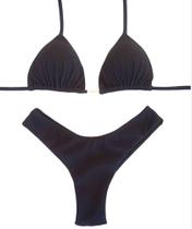 Biquini Cortininha C/ Calcinha Fio Duplo Asa Delta, Preto Biquini Cortininha C/ Calcinha Fio Duplo Asa Delta, Preto