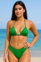 Biquiní Cortininha Calcinha Asa Delta Canelado