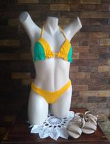 Biquíni Cortininha Canelado Bojo Removível Calcinha Asa Delta Fio Duplo