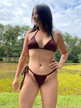 Biquini Cortininha com Amarração lateral sem bojo Moda Praia Verão by Maré Biquíni