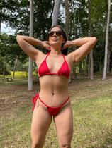 Biquini Cortininha com Amarração lateral sem bojo Moda Praia Verão by Maré Biquíni