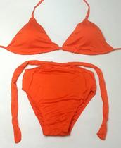 Biquíni cortininha com bojo cintura alta laço todo forrado