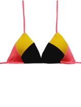 Biquíni cortininha com bojo feminino tricolor Biquíni cortininha com bojo feminino tricolor