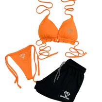 Biquíni Cortininha Com Bojo + Short Gringas Model