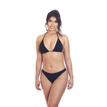 Biquíni Cortininha Com Calcinha Fio Dental Simples Sem Bojo