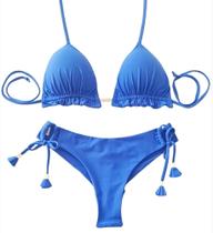 Biquini Cortininha Com Calcinha Fio Duplo, Azul Royal Biquini Cortininha Com Calcinha Fio Duplo, Azul Royal