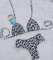 Biquini Cortininha Com Calcinha Fio Duplo Borboleta