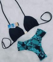 Biquini Cortininha Com Calcinha Fio Duplo Borboleta